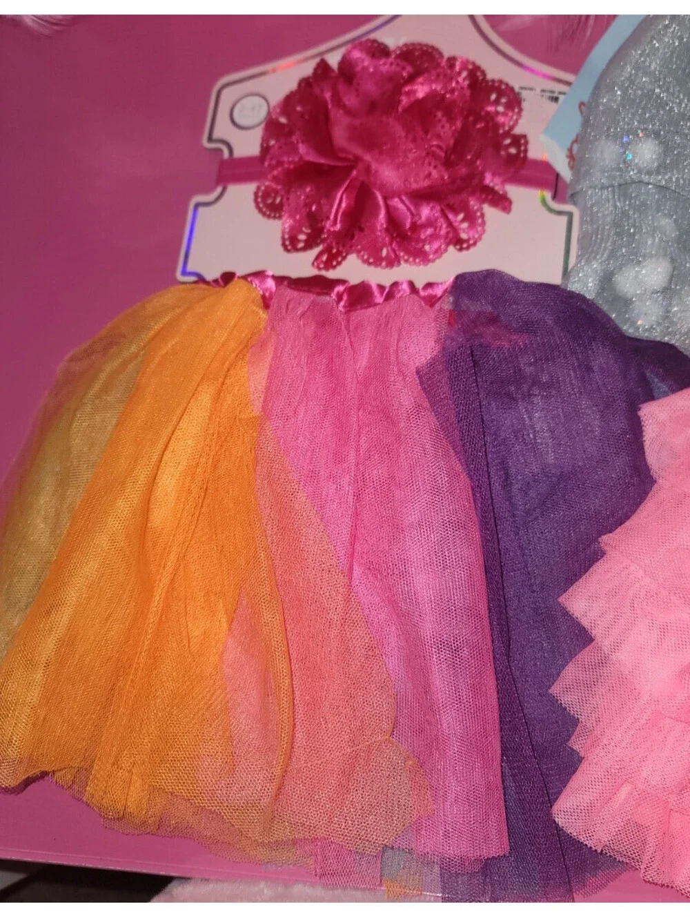 7 PIECE- GIRLS 12 MONTHS BUNDLE 4 - TUTU SKIRTS, 2 HEADBANDS & 1 HAIR TIES - NEW